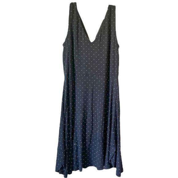 LOFT V-Neck Midi Sleeveless Polka Dot Dress - Picture 1 of 11